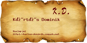 Kürtös Dominik névjegykártya